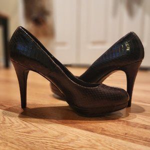 Christian Siriano Faux Snakeskin Heels